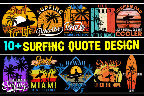 10 Trendy Summer Surfing Quote Design