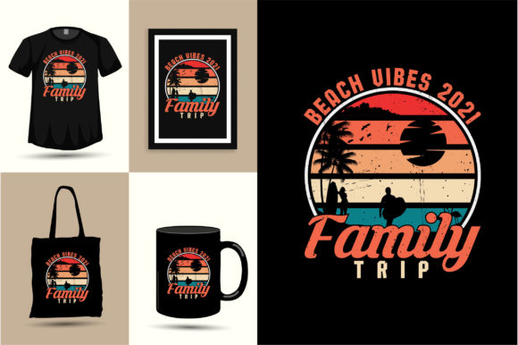 Beach Vibes 2021 Family Summer Design Graphics