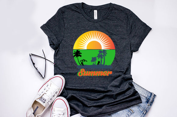 Beautiful Summer Sunset T-shirt Design Graphics