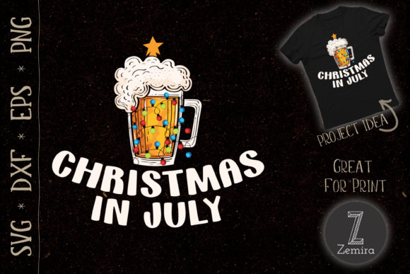 Beer Xmas Tree Summer Christmas in July Graphics