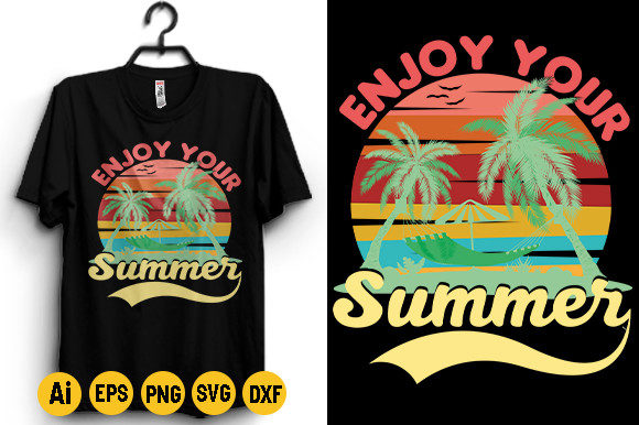 Enjoy Your Summer T-shirt Design: Graphic Templates for Creative Sellers