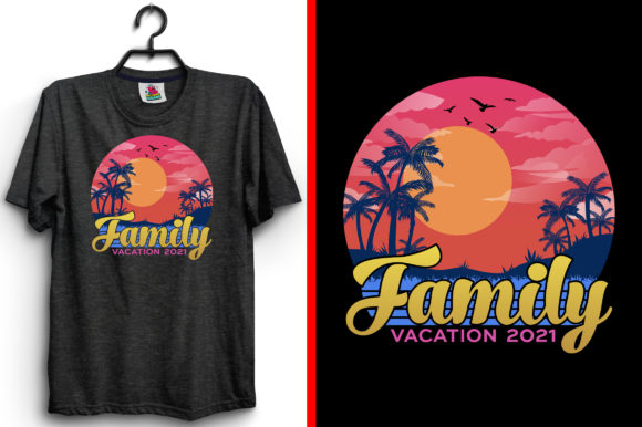 Family Vacation Summer T-Shirt Design: Graphics & Print Templates