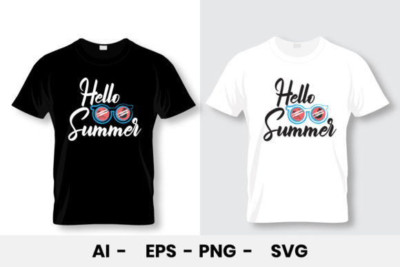 Hello Summer with Sunglasses T Shirt Graphics