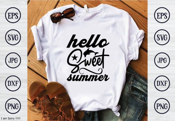 Hello Sweet Summer Graphics & T-Shirt Designs