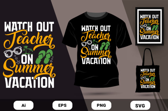 On Summer Vacation T-shirt Design Vector
