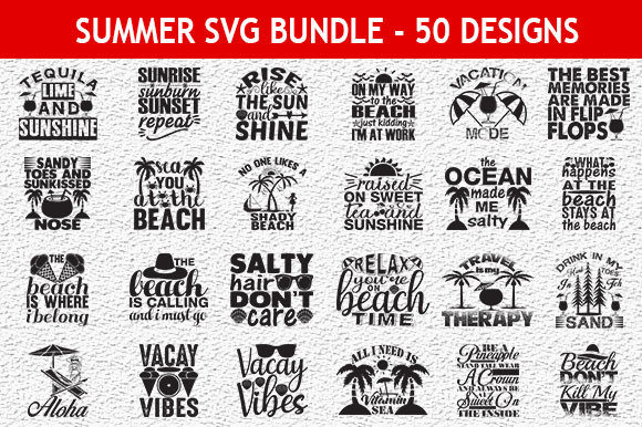 Summer 50 Quotes Designs Bundle