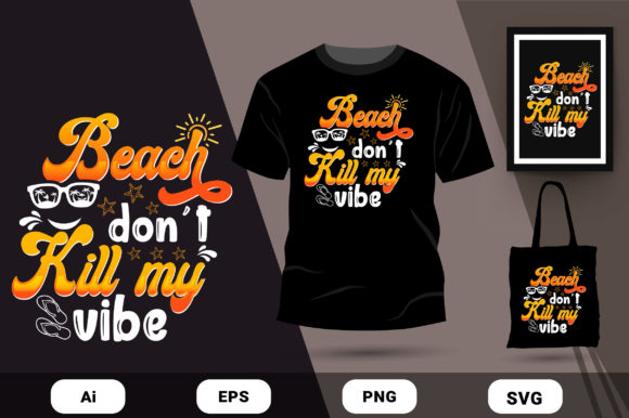 Summer Beach Vibe T-shirt Design Vector