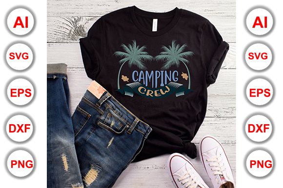 Summer Camping Crew T-Shirt Design