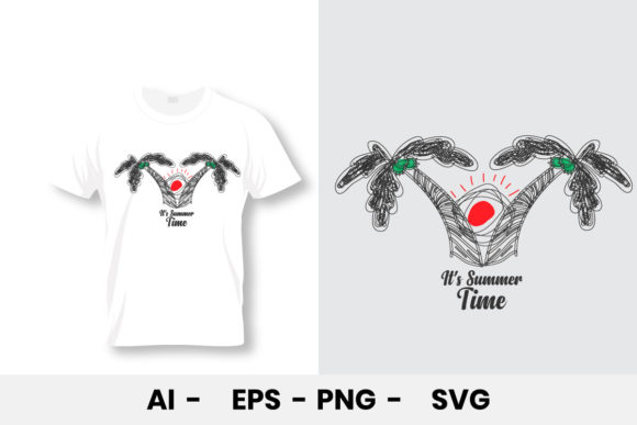 Summer Coconut T-Shirt Design: Graphics for Print Templates