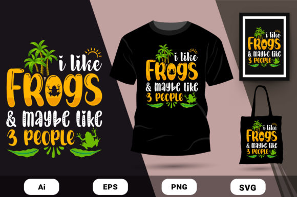 Summer Frogs T-shirt Design Vector: Graphics for Print Templates