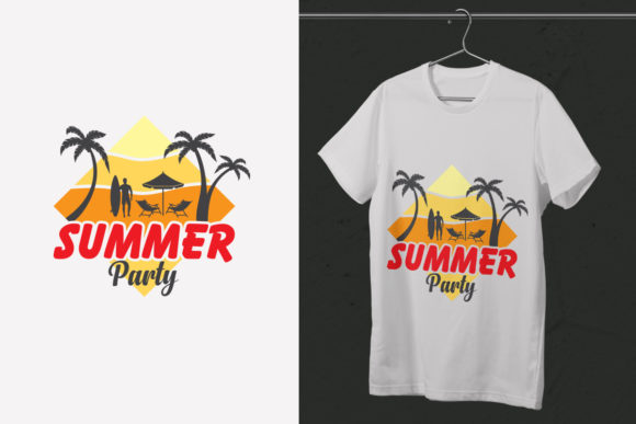Summer Party T-shirt Design Template Graphics