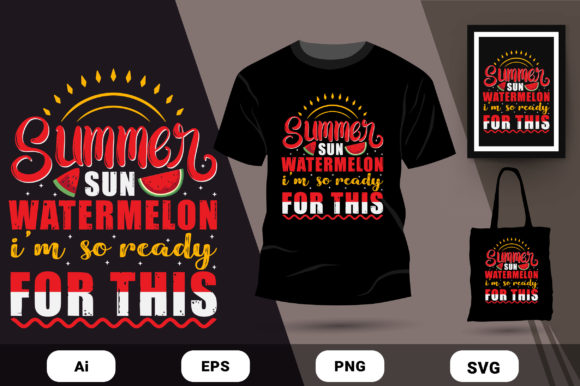 Summer Sun Watermelon T-shirt Design