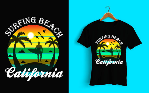 Summer Surfing Beach T Shirt Design Graphics