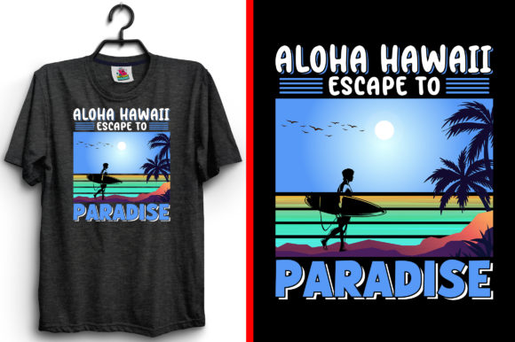 Summer T-Shirt Design Aloha Hawaii: Graphics & Print Templates