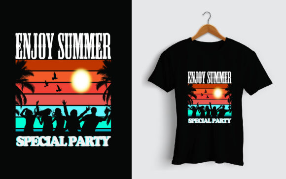 Summer Time Beach Party T-Shirt Design Graphics and Print Templates