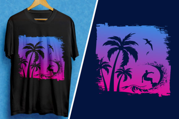 Summer Vibes Surfing T-Shirt Design Tee