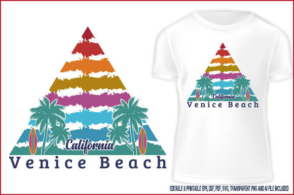 T-shirt Summer Venice Beach California Graphics