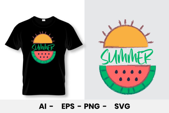 Watermelon Summer T-Shirt Graphics and Print Templates
